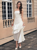 Spring Women's Chic Formal Party Strap Elegant Holiday Midi Dress