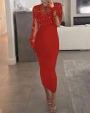 Spring Women's Lace Patchwork Bodycon Dress