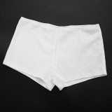Spring Women's Solid Slim Waist Slim Fit Sexy Two-Piece Shorts Set
