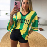 Spring Women's Sexy Loose Fit Letter Knit Sweater
