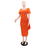 Spring Women's Casual Elegant Rhinestone Slim Waist Bodycon Dress