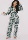 Spring Women's Printed Casual Shirt & Pants Two-Piece Set