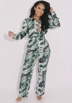 Spring Women's Printed Casual Shirt & Pants Two-Piece Set Spring Women's Printed Casual Shirt & Pants Two-Piece Set