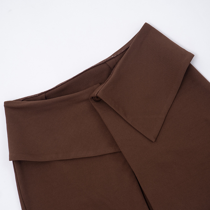 Flared Sleeve Short Dress & Button-Front Skirt Two-Piece Set