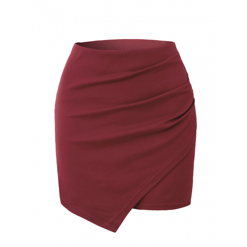 Irregular Ruched High-Waist Elastic Knot Bodycon Mini Skirt