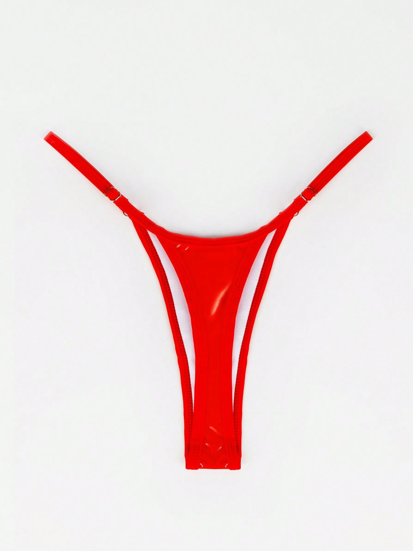 PU Leather Thong Bikini Swimsuit for Pool & Beachwear