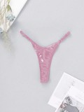 Women sexy pu-leather thong bikini swimwear
