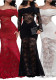 Women Sexy Off-Shoulder Long-Sleeve Lace Bodycon Dress