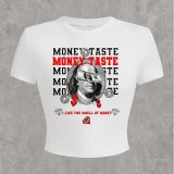 Women Multi-Color Letter Printed Short-Sleeve T-Shirt Top
