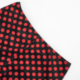 Women polka dot sexy sleeveless polka dot print three-piece