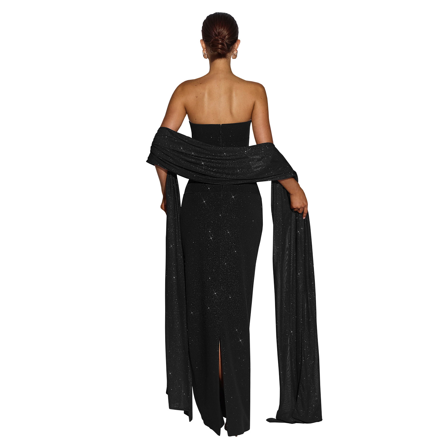 Strapless Slit Bodycon Dress for Evening & Club Wear