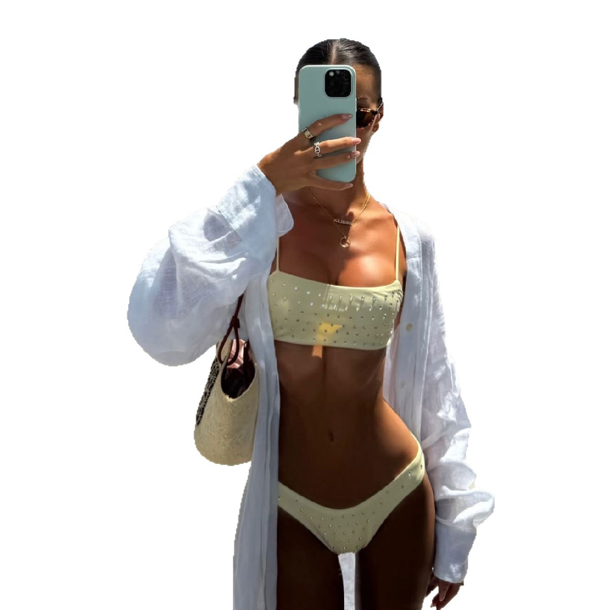 Strapless Two-Piece Bikini Swimsuit for Summer Beach Days