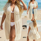 Plus Size Women Casual Hollow-Out Beach Cover-Up
