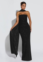 Women Sexy Strapless Slit Bodycon Dress