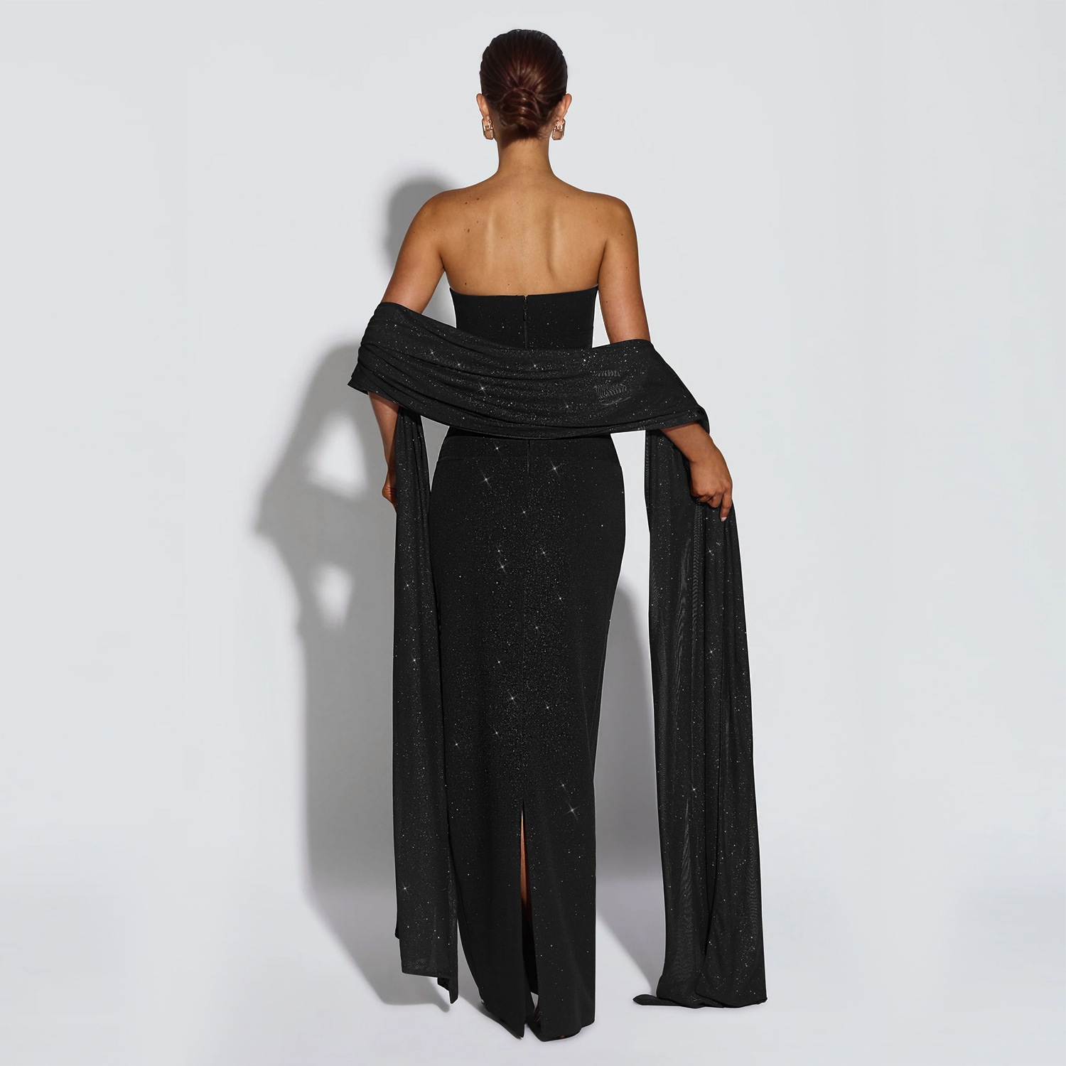 Strapless Slit Bodycon Dress for Evening & Club Wear