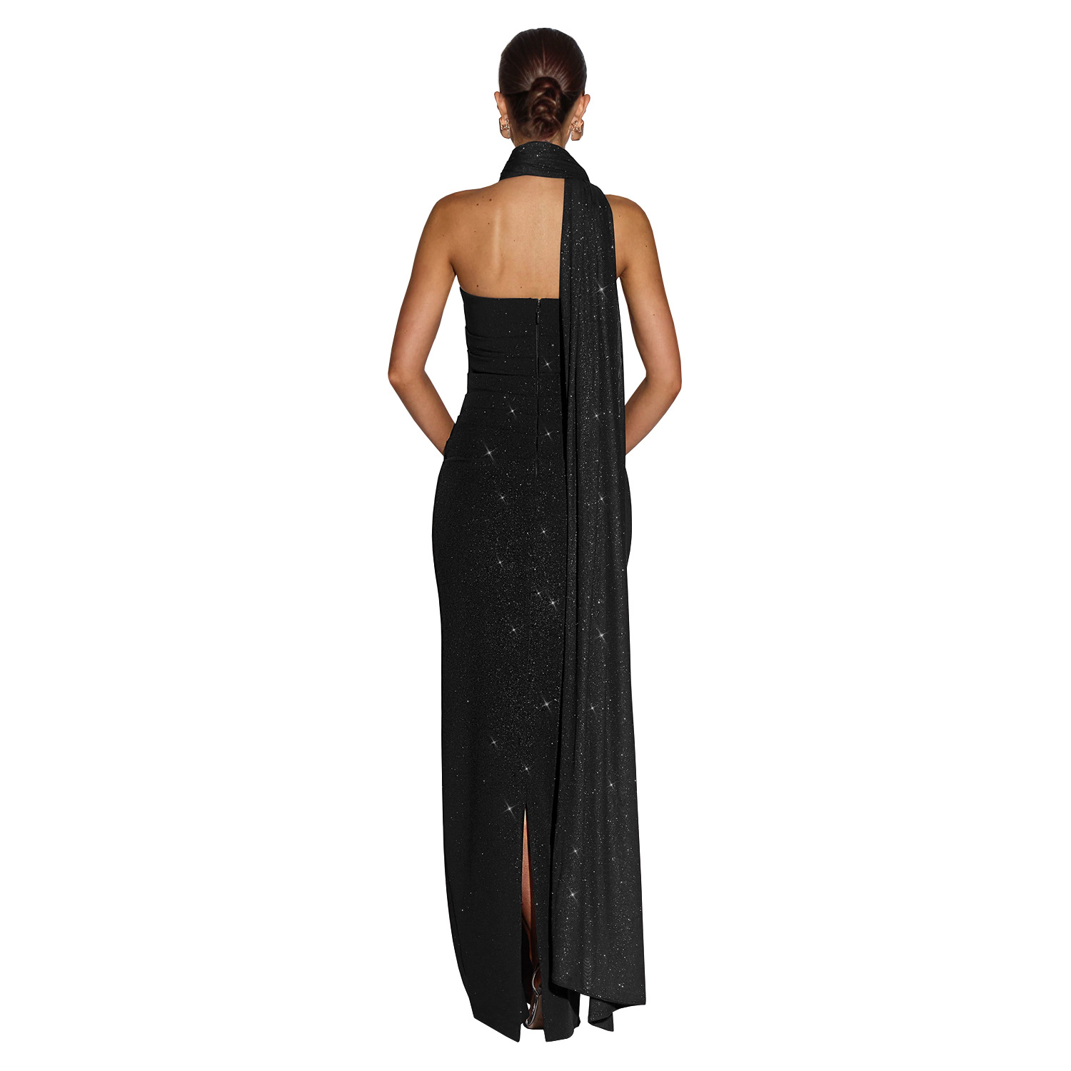 Strapless Slit Bodycon Dress for Evening & Club Wear