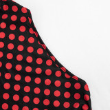 Women polka dot sexy sleeveless polka dot print three-piece