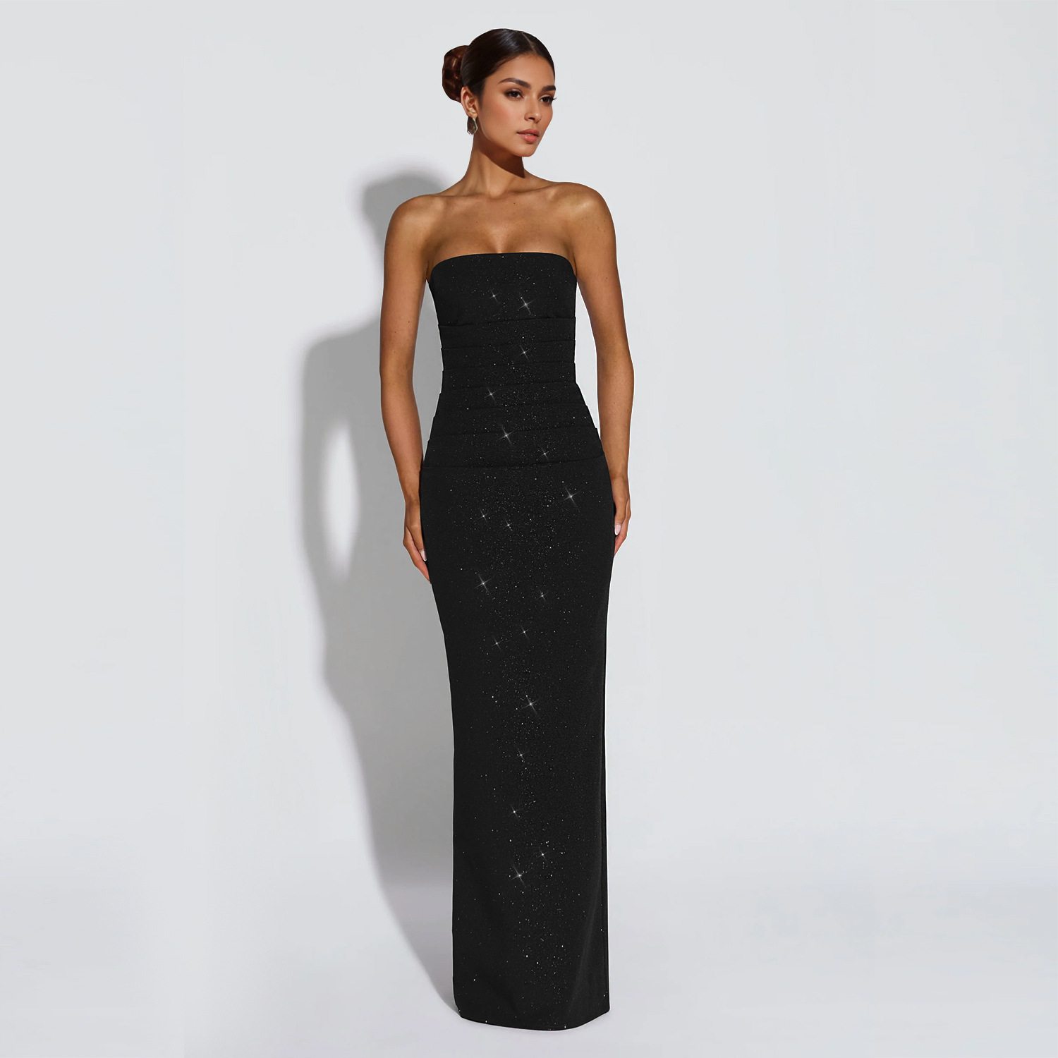 Strapless Slit Bodycon Dress for Evening & Club Wear