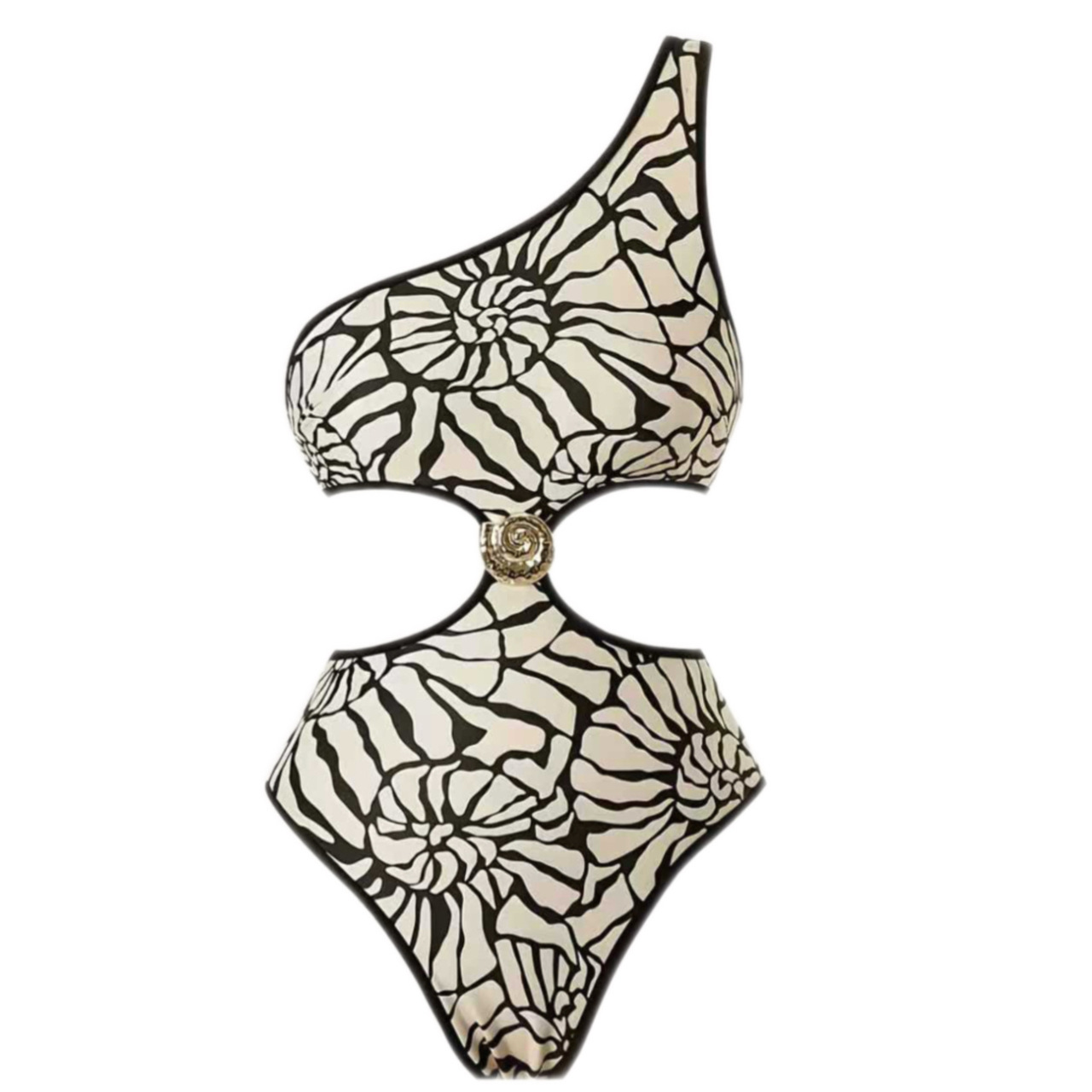 One-Shoulder Bikini & Skirt Two-Piece Swimsuit Set