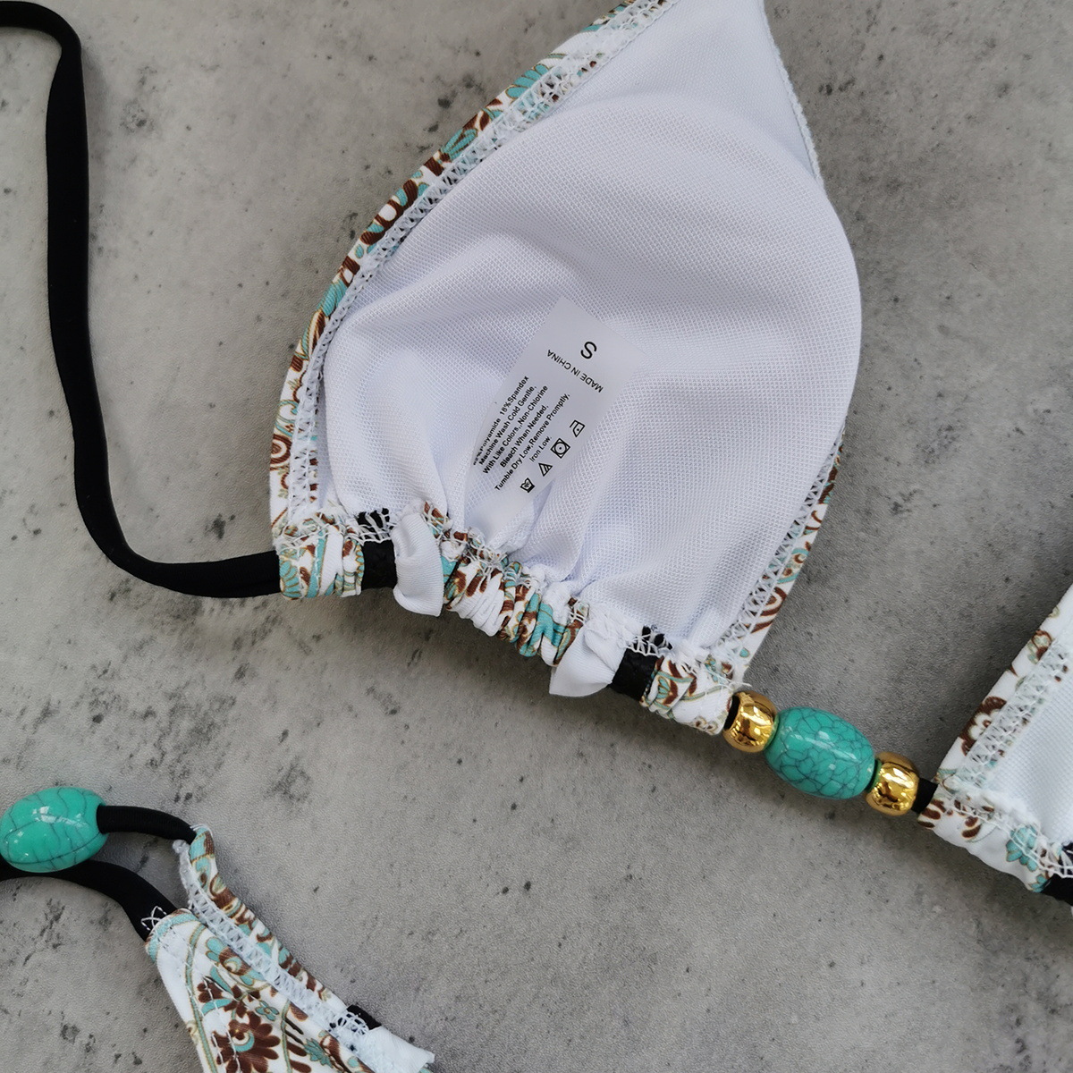 Lace-Up Print Two-Piece Bikini Swimsuit for Beach Vacations