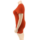 Plus Size Women Casual Top and Shorts Two-Piece Set