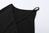 Women summer elegant slash shoulder tassel patchwork dress