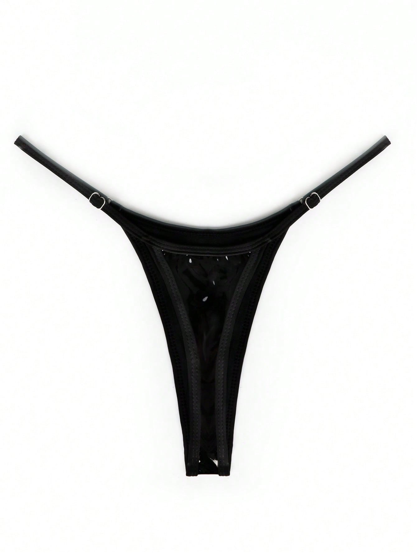 PU Leather Thong Bikini Swimsuit for Pool & Beachwear