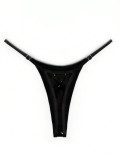 Women sexy pu-leather thong bikini swimwear