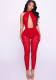 Women See-Through Sexy Backless Hollow-Out Lace Jumpsuit