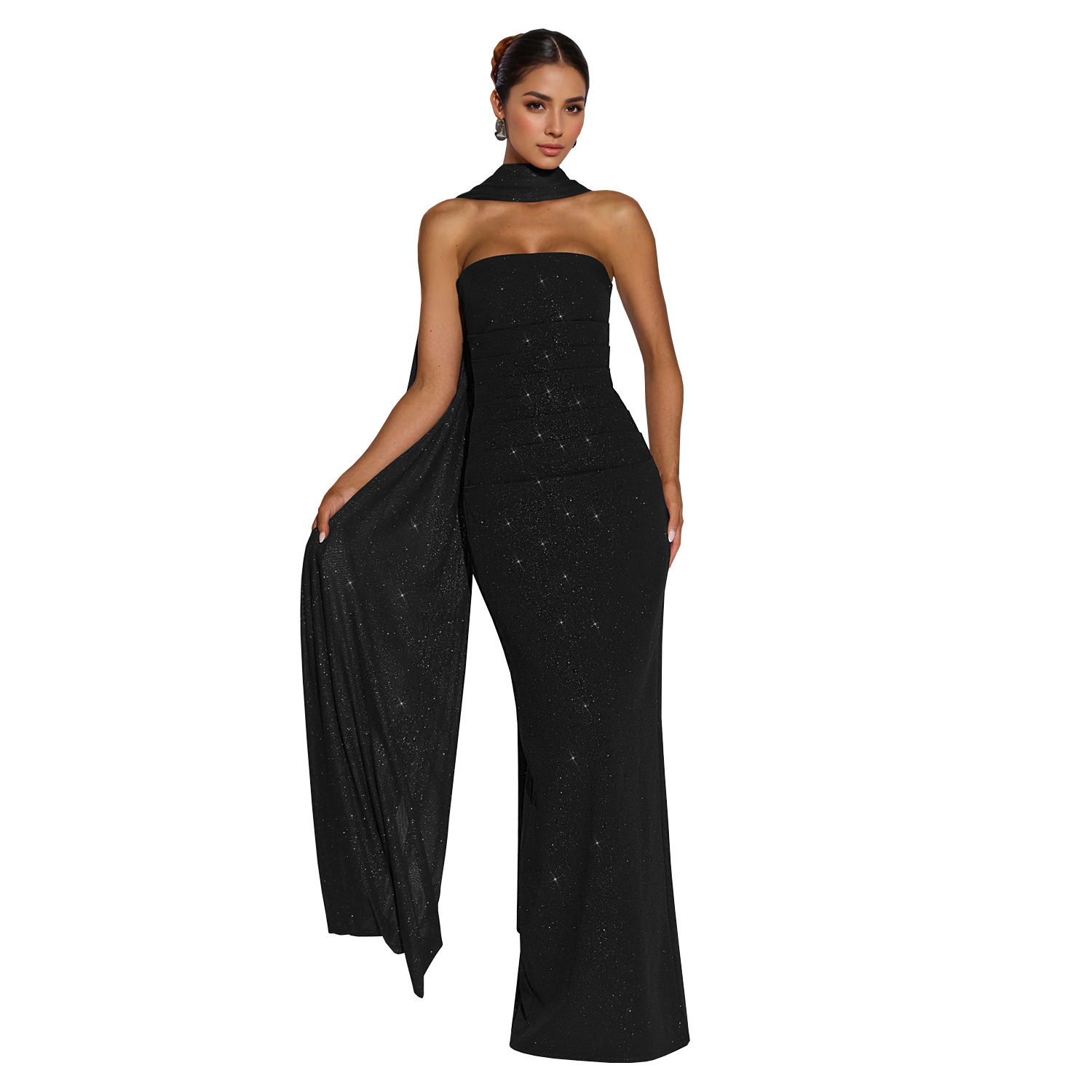 Strapless Slit Bodycon Dress for Evening & Club Wear