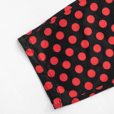 Women polka dot sexy sleeveless polka dot print three-piece