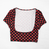 Women polka dot sexy sleeveless polka dot print three-piece