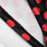 Women polka dot sexy sleeveless polka dot print three-piece