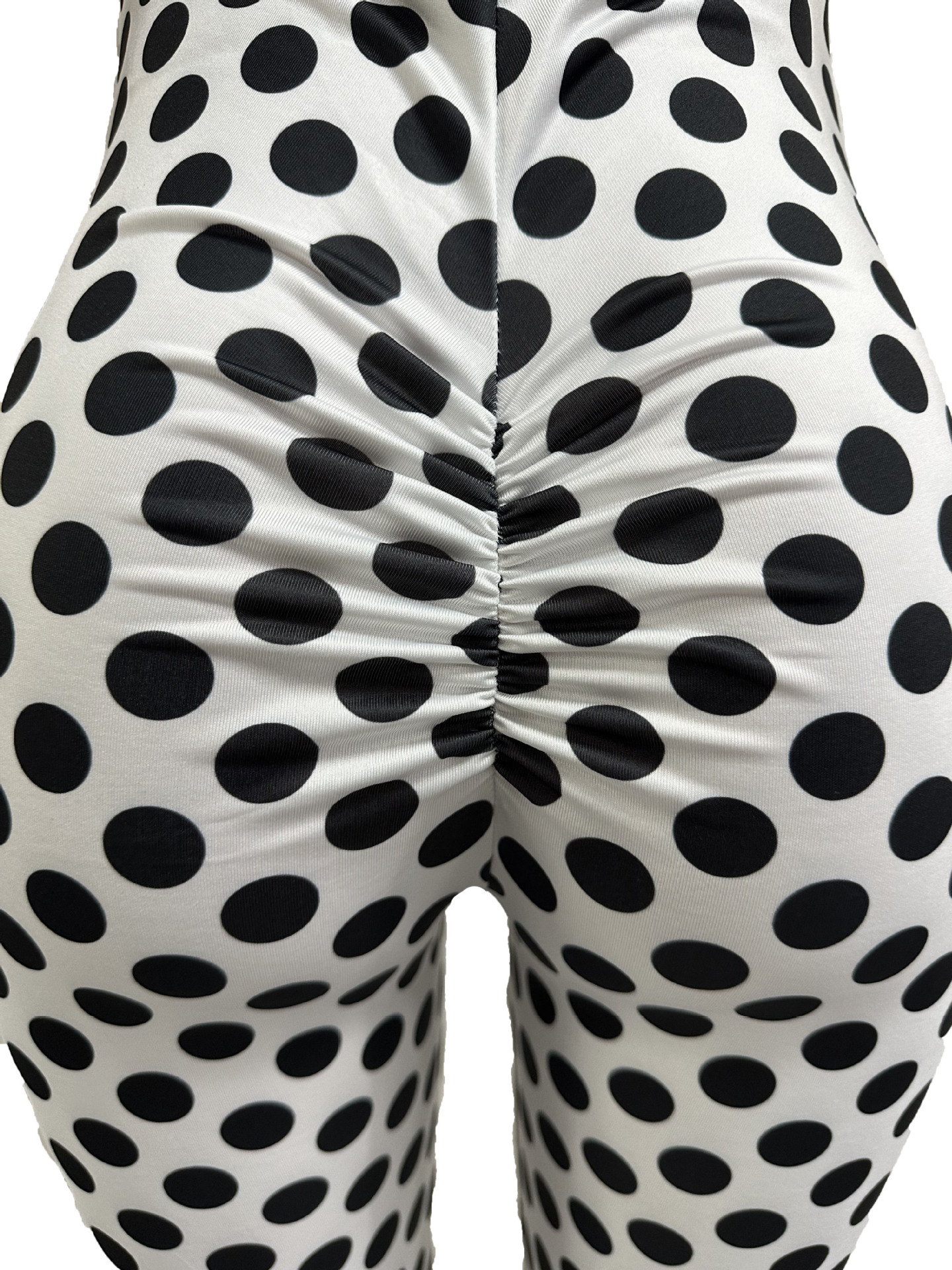 Polka Dot Stretchy Halter Backless Jumpsuit for Spring/Summer