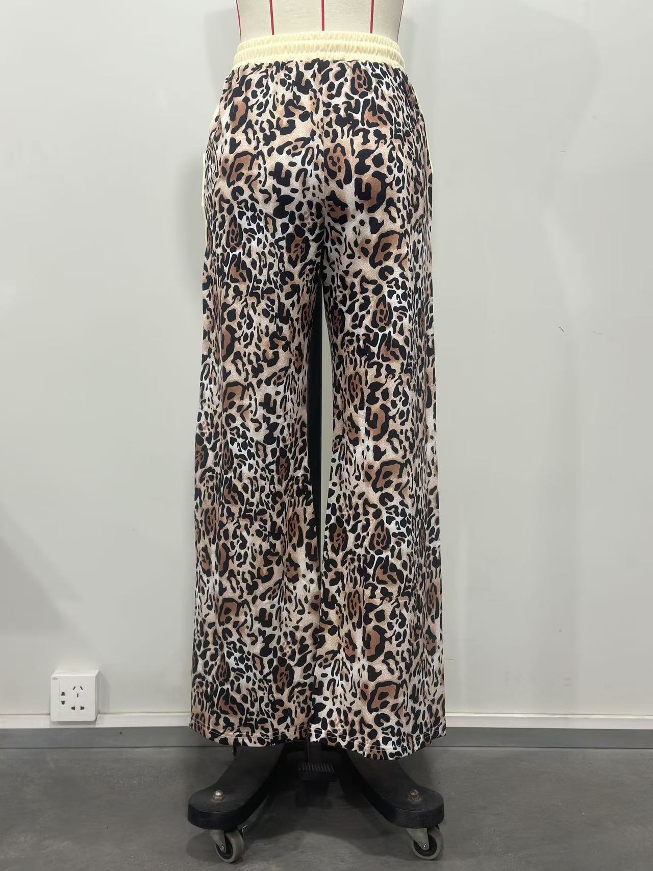 Leopard Patchwork Sweatpants for Casual Loungewear