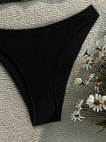 Women Solid Bikini  with Cover-Up Three-Piece Swimsuit Set