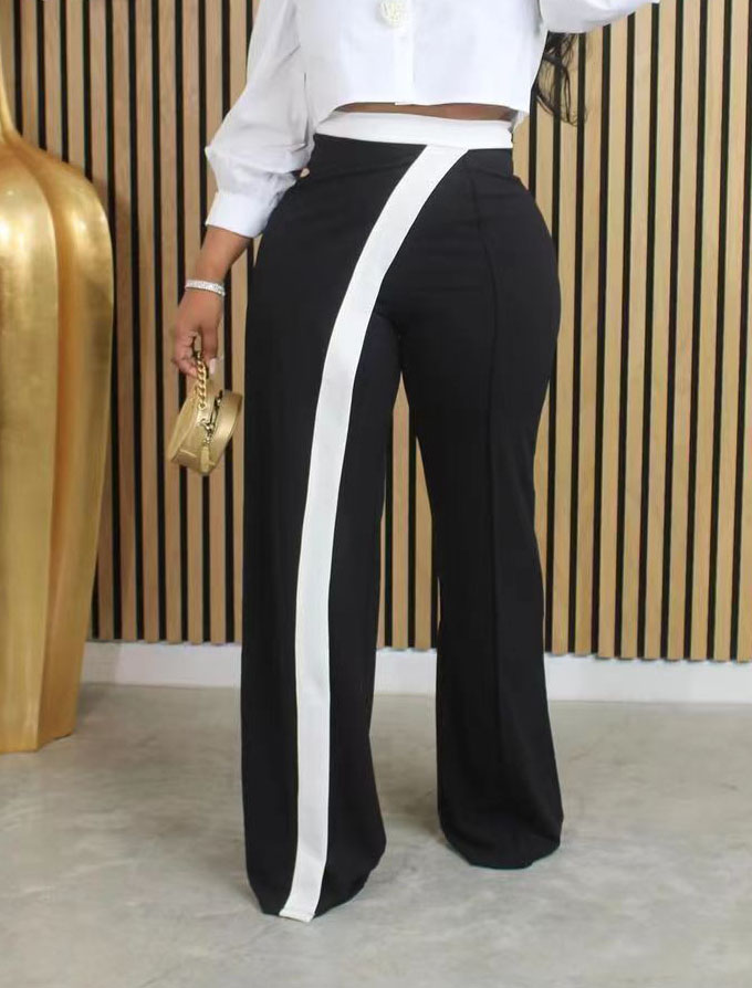 Solid Patchwork Casual Pants for Everyday Wear