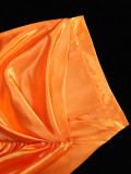 Women Fashion Satin Ruffle High Waist Mermaid Bodycon Skirt Party Wear
