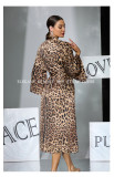 Women Leopard Satin Two-Piece Sleepwear Pajama Set