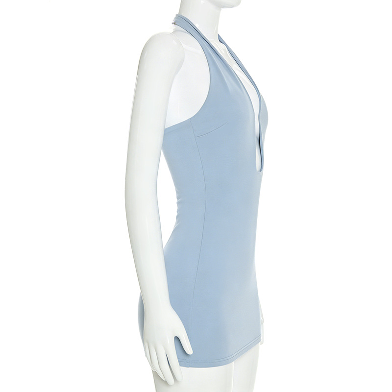 Halter U-Shape Bodycon Dress for Party & Club Wear