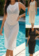 Women Knitted Hollow Sleeveless Split Beach Cover-Up