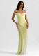 Women Solid Chic Patchwork Off Shoulder Elegant Long Dress