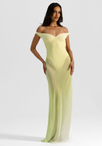 Women Solid Chic Patchwork Off Shoulder Elegant Long Dress Women Solid Chic Patchwork Off Shoulder Elegant Long Dress