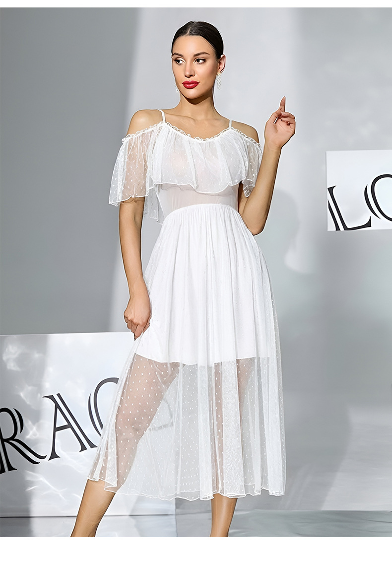 Polka Dot See-Through Nightdress Lingerie for Intimate Wear
