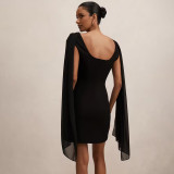 Women Halter Neck Tie Detail Elegant Dress