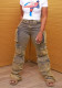 Women Cargo Denim Wide Leg Jeans Streetwear