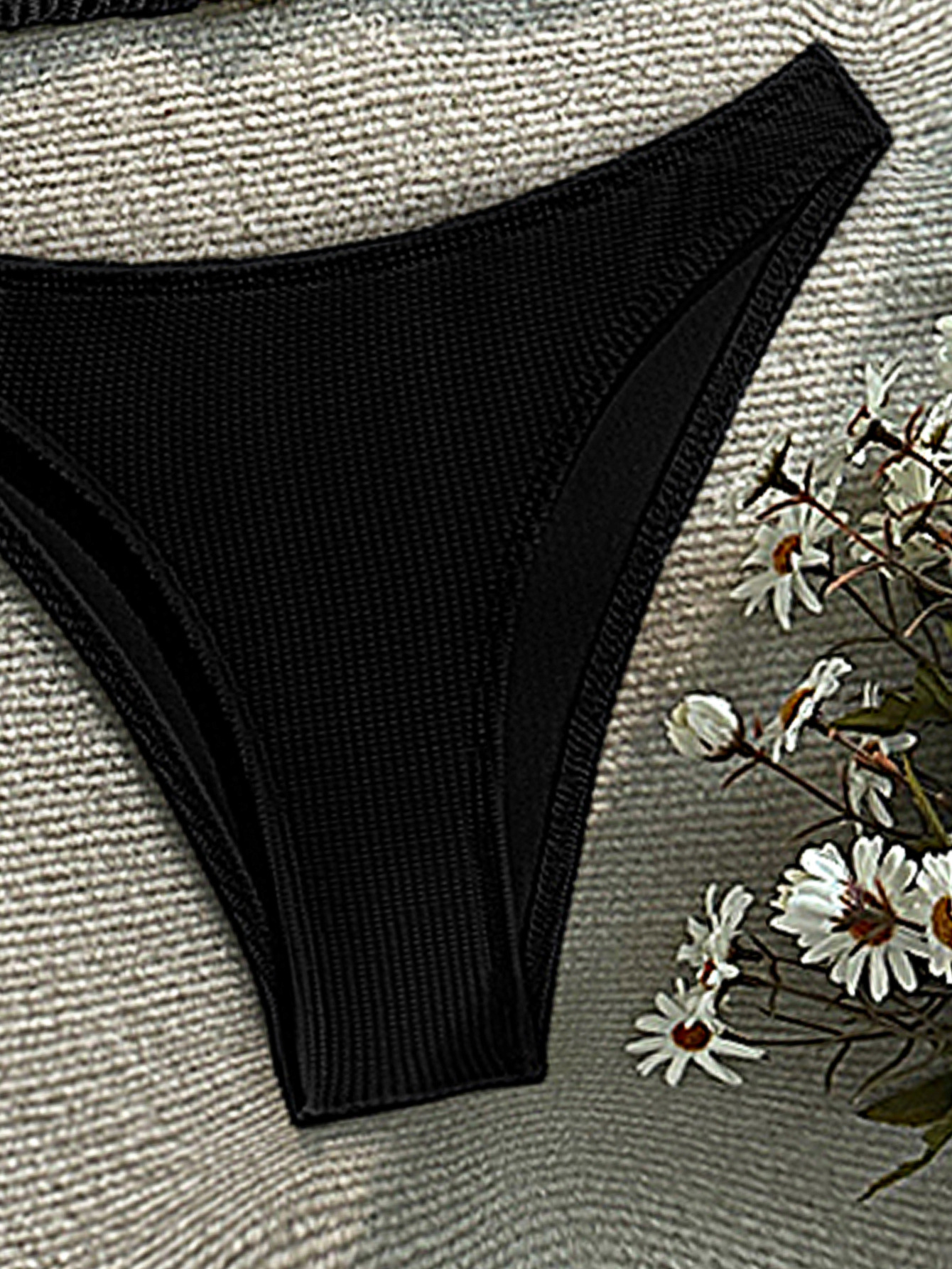 Solid Bikini & Cover-Up Three-Piece Swimsuit Set for Beachwear