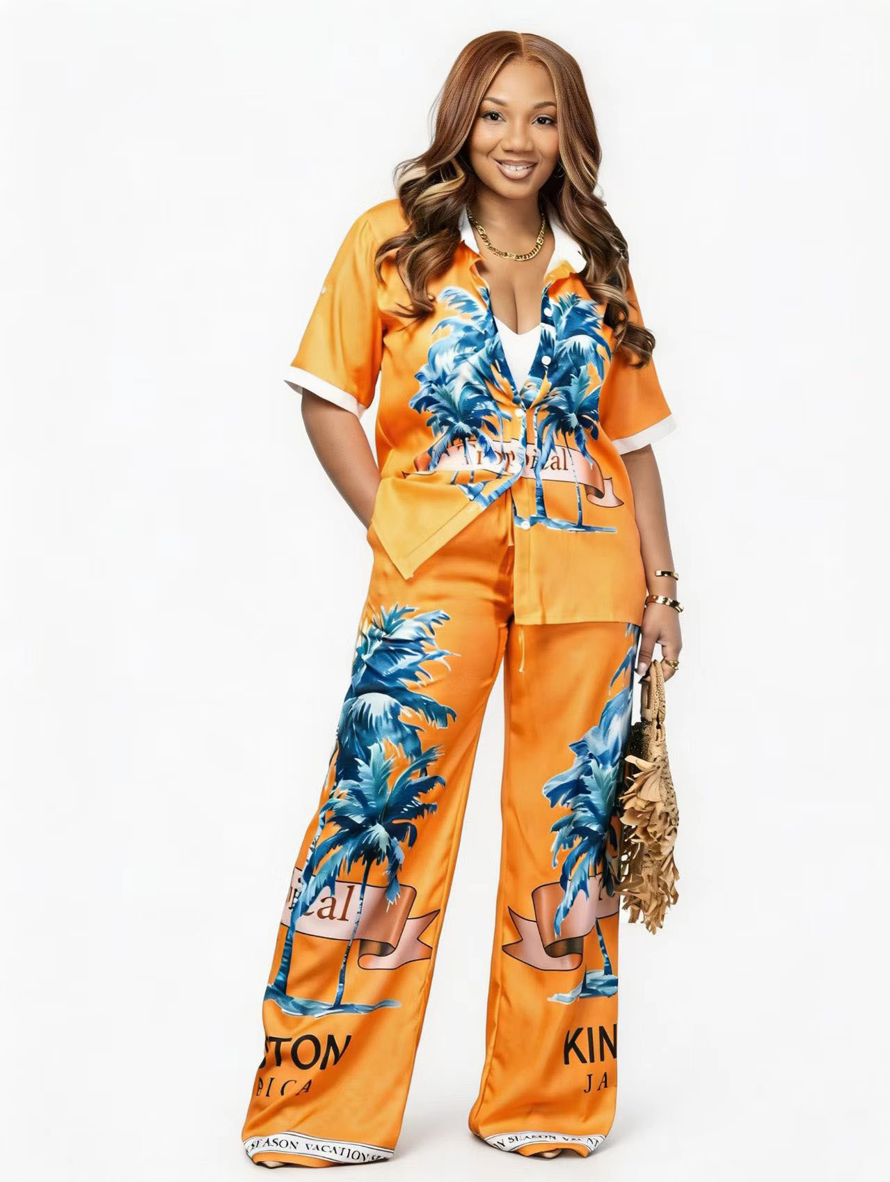 Geometric Print Loose Lounge Set for Everyday Homewear