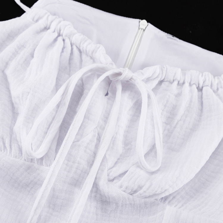 Strap Lace-Up A-Line Mini Dress for Casual Outings