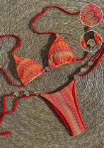 Women Metal Decor Bikini Two-Piece Swimsuit